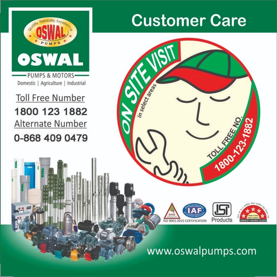 Customer care and FAQs at Oswal Pumps Limited